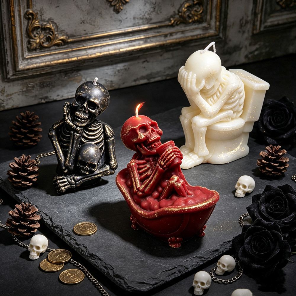 Soap Making Additives - Realistyczna czaszka 3D z formą toalety